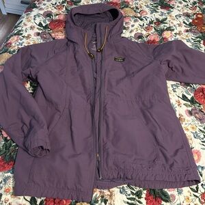 L.L. Bean Quilted Hooded Jacket in Deep Purple